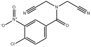 4-chloro-N,N-bis(cyanomethyl)-3-nitrobenzamide Struktur