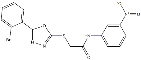 2-{[5-(2-bromophenyl)-1,3,4-oxadiazol-2-yl]sulfanyl}-N-{3-nitrophenyl}acetamide Struktur