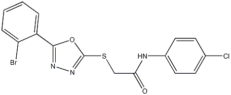 2-{[5-(2-bromophenyl)-1,3,4-oxadiazol-2-yl]sulfanyl}-N-(4-chlorophenyl)acetamide Struktur