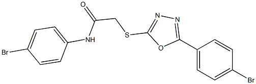 N-(4-bromophenyl)-2-{[5-(4-bromophenyl)-1,3,4-oxadiazol-2-yl]sulfanyl}acetamide Struktur