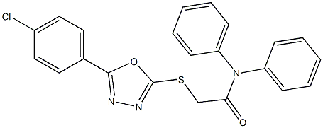 2-{[5-(4-chlorophenyl)-1,3,4-oxadiazol-2-yl]sulfanyl}-N,N-diphenylacetamide Struktur