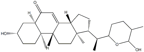 22,26-Epoxy-3β,26-dihydroxy-5β-cholest-7-en-6-one Struktur