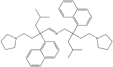 N-[4-Methyl-2-(1-naphtyl)-2-(2-pyrrolizinoethyl)amyl]-4-methyl-2-(1-naphtyl)-2-(2-pyrrolizinoethyl)-1-pentanimine Struktur