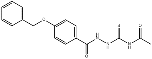 N-({2-[4-(benzyloxy)benzoyl]hydrazino}carbothioyl)acetamide Struktur