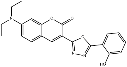 7-(diethylamino)-3-[5-(2-hydroxyphenyl)-1,3,4-oxadiazol-2-yl]-2H-chromen-2-one Struktur