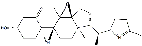 (20S)-20-[(S)-3,4-Dihydro-5-methyl-2H-pyrrol-2-yl]pregn-5-en-3β-ol Struktur