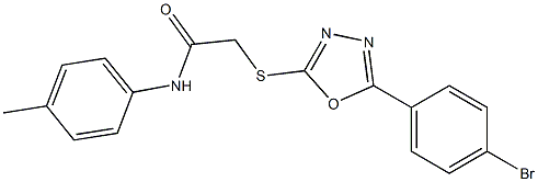 2-{[5-(4-bromophenyl)-1,3,4-oxadiazol-2-yl]sulfanyl}-N-(4-methylphenyl)acetamide Struktur