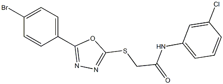 2-{[5-(4-bromophenyl)-1,3,4-oxadiazol-2-yl]sulfanyl}-N-(3-chlorophenyl)acetamide Struktur