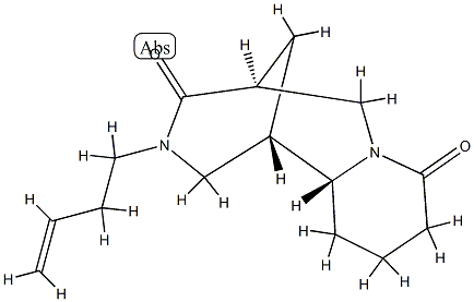 (1S,11aβ)-3-(3-Butenyl)-1β,5β-methano-5,6,9,10,11,11a-hexahydro-2H-pyrido[1,2-a][1,5]diazocine-4,8(1H,3H)-dione Struktur