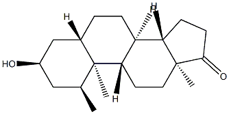 1α-Methyl-5α-androstan-3α-ol-17-one Struktur