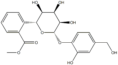 [2-Hydroxy-4-(hydroxymethyl)phenyl]6-O-phenylcarbonyl-β-D-allopyranoside Struktur