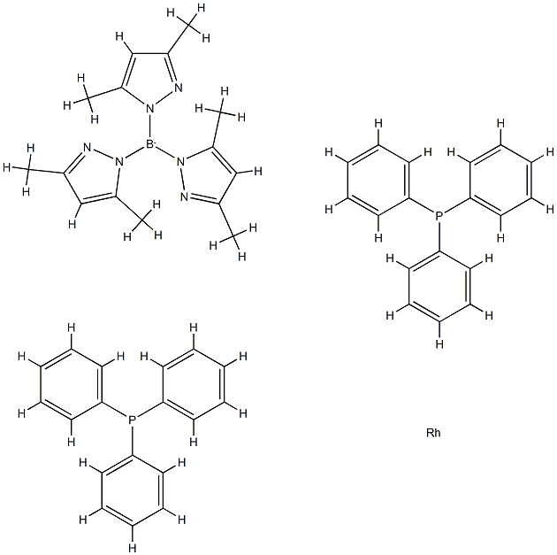 [Tris(3,5-Dimethyl-1H-Pyrazolato)Hydroborato]Bis(Triphenylphosphine)Rhodium(I) Toluene Adduct Struktur