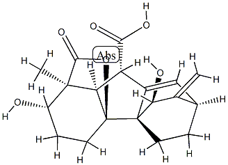 (1S,11S)-1,3,4,5,6,7,9,9aβ-Octahydro-2α,11-dihydroxy-1β-methyl-10-methylene-13-oxo-4aα,1-(epoxymethano)-4bβ,7β-ethano-2H-fluorene-9β-carboxylic acid Struktur