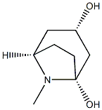 8-Azabicyclo[3.2.1]octane-1,3-diol, 8-methyl-, (1R,3S,5R)-rel- (9CI) Struktur