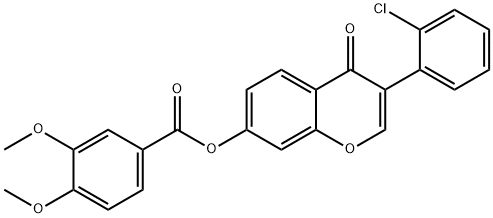 3-(2-chlorophenyl)-4-oxo-4H-chromen-7-yl 3,4-dimethoxybenzoate Struktur