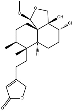 4-[2-[(1S,6aα,10aS)-4α-Chlorodecahydro-3aβ-hydroxy-1β-methoxy-7,8β-dimethylnaphtho[1,8a-c]furan-7α-yl]ethyl]furan-2(5H)-one Struktur