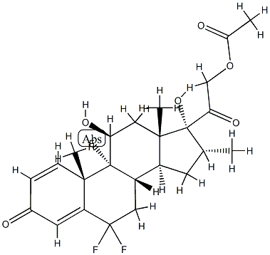 21-Acetoxy-6,6,9-trifluoro-11β,17-dihydroxy-16α-methylpregna-1,4-diene-3,20-dione Struktur