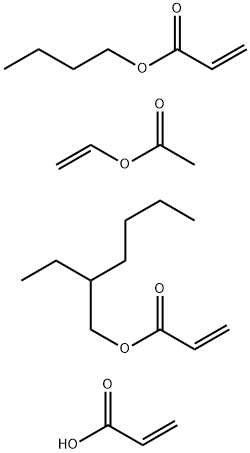 2-Propenoic acid, polymer with butyl 2-propenoate, ethenyl acetate and 2-ethylhexyl 2-propenoate Struktur