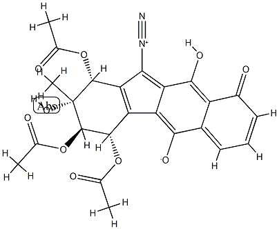 (1R)-1β,3α,4β-トリアセトキシ-2β,9-ジヒドロキシ-2-メチル-11-ジアゾ-1,2,3,4,5,10-ヘキサヒドロ-11H-ベンゾ[b]フルオレン-5,10-ジオン 化學構(gòu)造式