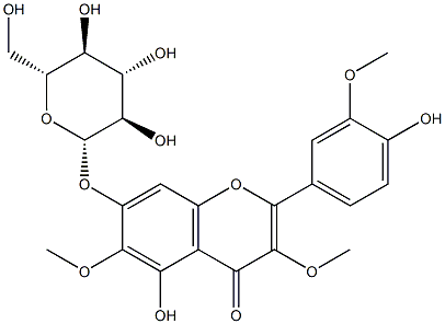 2-(3-Methoxy-4-hydroxyphenyl)-3,6-dimethoxy-4-oxo-5-hydroxy-4H-1-benzopyran-7-yl β-D-glucopyranoside Struktur