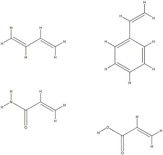 2-Propenoic acid, polymer with 1,3-butadiene, ethenylbenzene and 2-propenamide Struktur