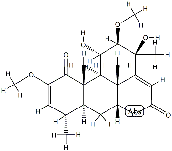 11α,13-Dihydroxy-2,12β-dimethoxypicrasa-2,14-diene-1,16-dione Struktur