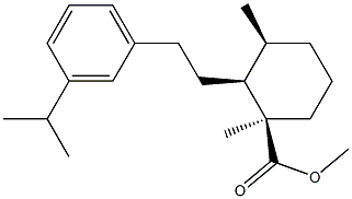 [1R,(-)]-1α,3β-Dimethyl-2β-[2-[3-(1-methylethyl)phenyl]ethyl]cyclohexanecarboxylic acid methyl ester Struktur