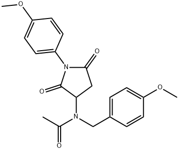 N-(4-methoxybenzyl)-N-[1-(4-methoxyphenyl)-2,5-dioxo-3-pyrrolidinyl]acetamide Struktur