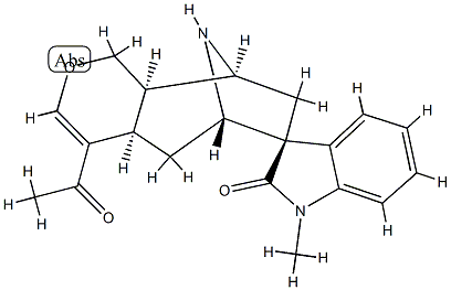 (4aR,7S)-4-Acetyl-6α,9α-epimino-4aβ,5,6,8,9,9aβ-hexahydro-1'-methylspiro[cyclohepta[c]pyran-7(1H),3'-[3H]indol]-2'(1'H)-one Struktur