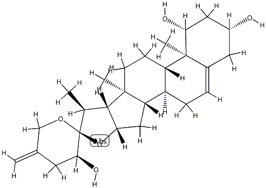 (23S)-Spirosta-5,25(27)-diene-1β,3β,23-triol Struktur