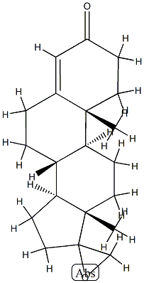 spiro-17-oxiranyl-delta(4)-androsten-3-one Struktur