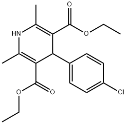 diethyl 4-(4-chlorophenyl)-2,6-dimethyl-1,4-dihydropyridine-3,5-dicarboxylate Struktur