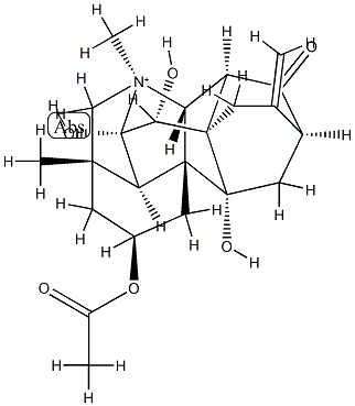 2α-(Acetyloxy)-6,7α,9-trihydroxy-21-methyl-13-oxohetisan-21-ium Struktur