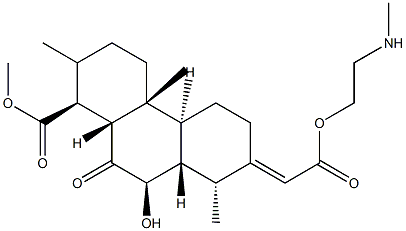 (4bα,7E,8aβ,10aα)-Tetradecahydro-9β-hydroxy-1α,4aβ,8α-trimethyl-7-[2-[2-(methylamino)ethoxy]-2-oxoethylidene]-10-oxo-1β-phenanthrenecarboxylic acid methyl ester Struktur