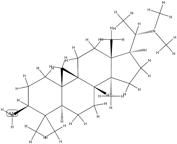 (20S)-20-(Dimethylamino)-4,4,14-trimethyl-9,19-cyclo-5α-pregnan-3β-amine Struktur