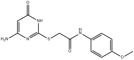 2-[(4-amino-6-oxo-1,6-dihydropyrimidin-2-yl)sulfanyl]-N-(4-methoxyphenyl)acetamide Struktur