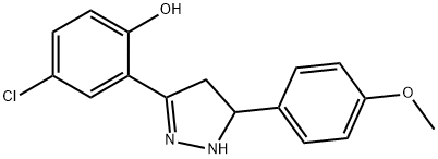 4-chloro-2-[5-(4-methoxyphenyl)-4,5-dihydro-1H-pyrazol-3-yl]phenol Struktur