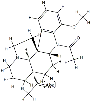 Aspidospermidin-20-one, 1-acetyl-17-methoxy- Struktur