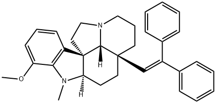 20,21-Didehydro-17-methoxy-1-methyl-21,21-diphenylaspidospermidine Struktur