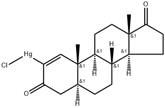 Chloro(3,17-dioxo-5α-androst-1-en-2-yl)mercury(II) Struktur