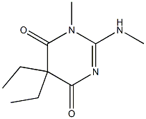 4,6(1H,5H)-Pyrimidinedione,5,5-diethyl-1-methyl-2-(methylamino)-(9CI) Struktur