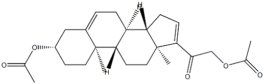 Diacetic acid 20-oxopregna-5,16-diene-3β,21-diyl ester Struktur