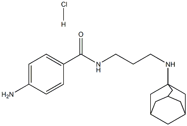 Benzamide, 4-amino-N-(3-(tricyclo(3.3.1.1(sup 3,7))dec-1-ylamino)propy l)-, dihydrochloride Struktur