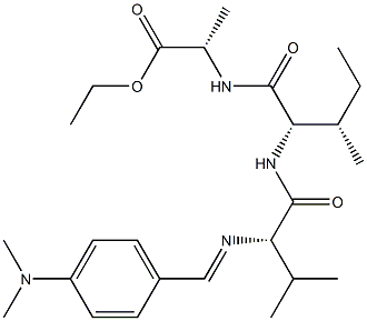 N-[[4-(Dimethylamino)phenyl]methylene]-L-Val-L-Ile-L-Ala-OEt Struktur