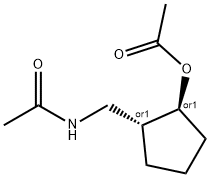 Acetamide, N-[[(1R,2S)-2-(acetyloxy)cyclopentyl]methyl]-, rel- (9CI) Struktur