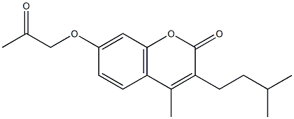 3-isopentyl-4-methyl-7-(2-oxopropoxy)-2H-chromen-2-one Struktur