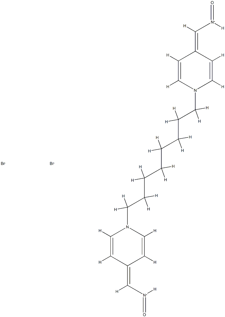 oxo-[[1-[8-[4-(oxoazaniumylmethylidene)pyridin-1-yl]octyl]pyridin-4-yl idene]methyl]azanium dibromide Struktur