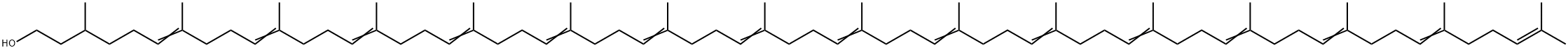 3,7,11,15,19,23,27,31,35,39,43,47,51,55,59,63-Hexadecamethyl-6,10,14,18,22,26,30,34,38,42,46,50,54,58,62-tetrahexacontapentadecen-1-ol Struktur