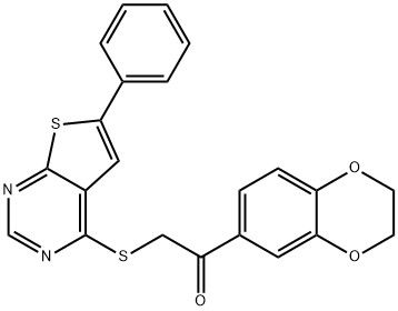 1-(2,3-dihydro-1,4-benzodioxin-6-yl)-2-[(6-phenylthieno[2,3-d]pyrimidin-4-yl)sulfanyl]ethanone Struktur