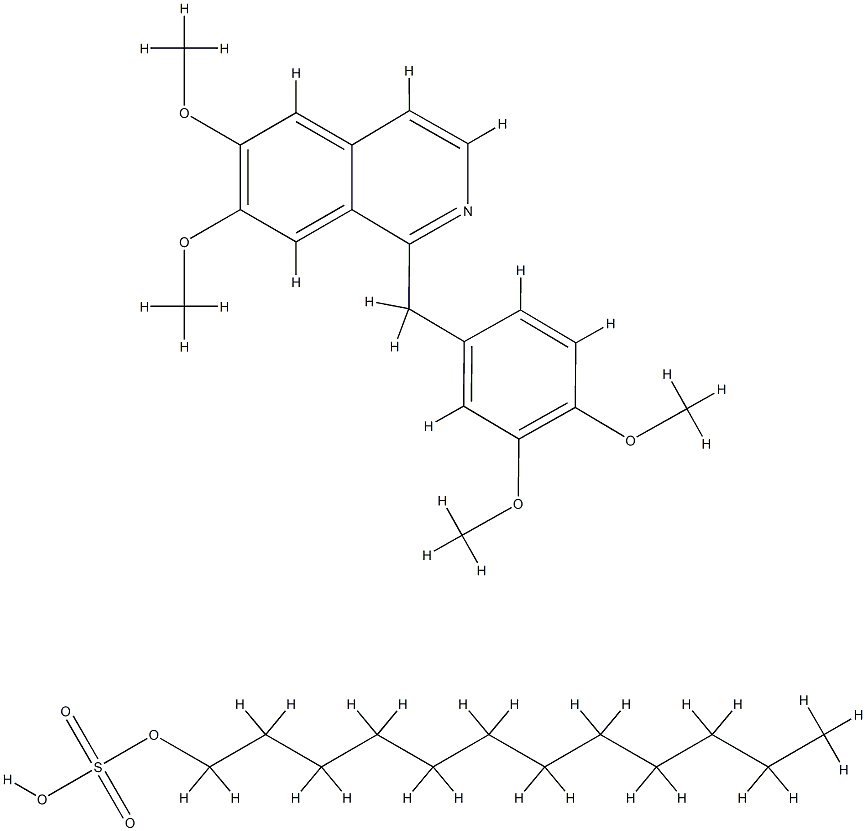 1-[(3,4-dimethoxyphenyl)methyl]-6,7-dimethoxy-isoquinoline, 1-sulfooxy dodecane Struktur